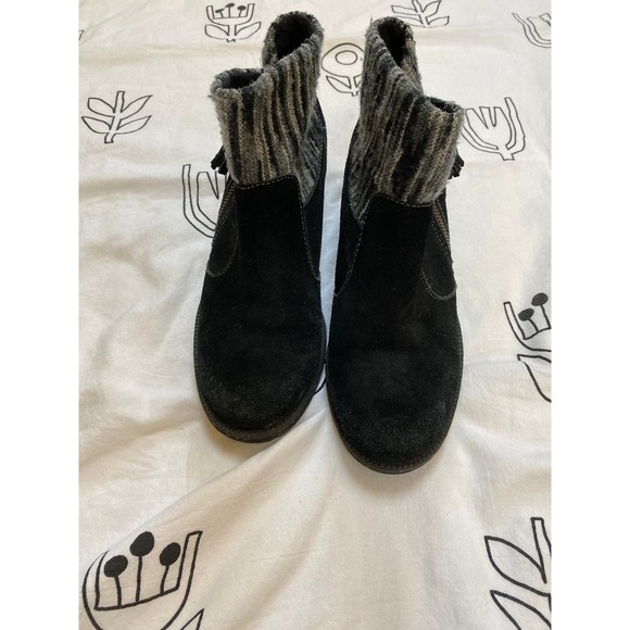 Black Suede Blowfish Booties - Picture 2 of 3